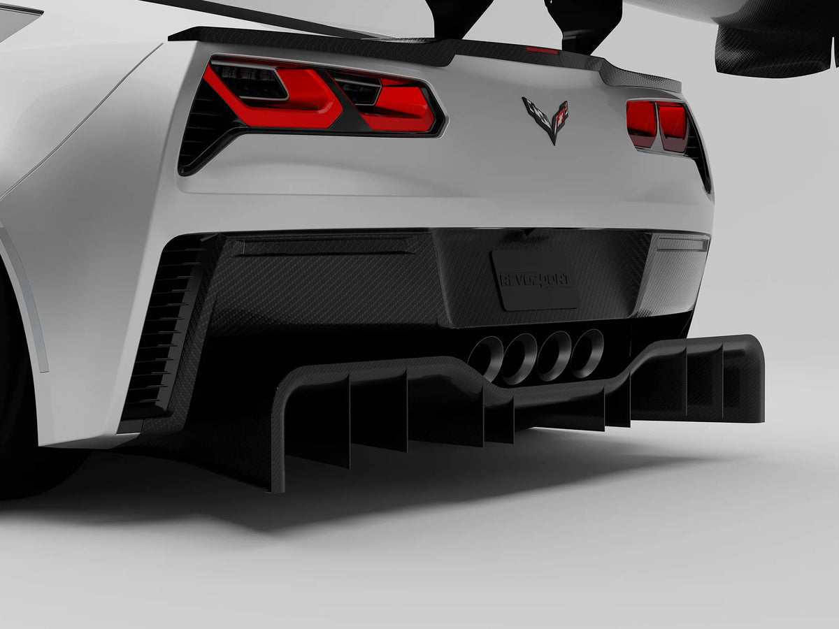 2014-19 Corvette - RevoZport Rear Diffuser - Carbon Fiber