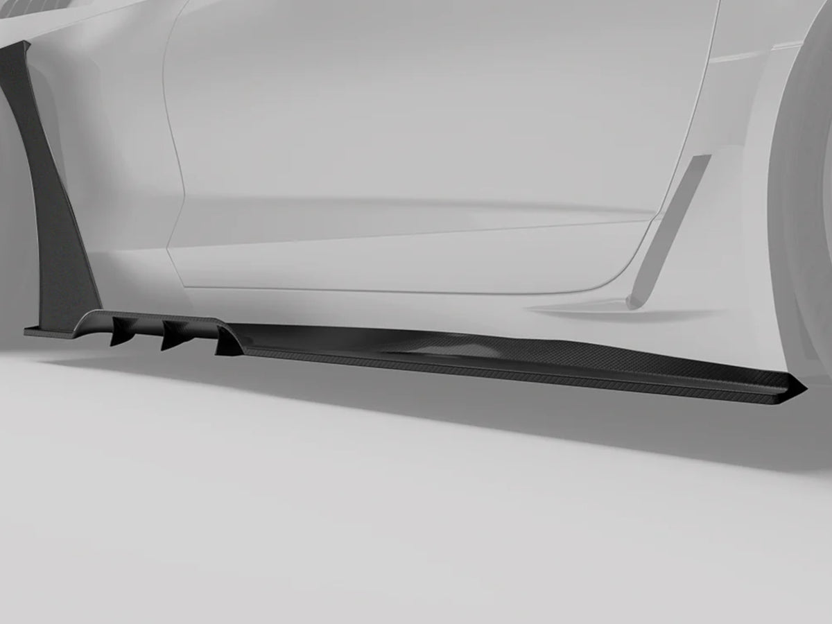2014-19 Corvette - RevoZport Side Skirts - Carbon Fiber