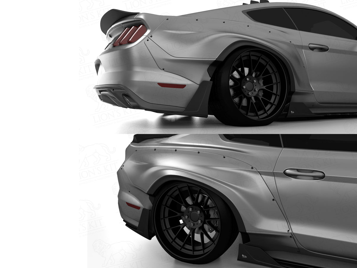 2015-23 Mustang - Rear Bumper Side Splitters V1