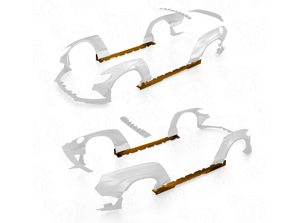 2015-23 Mustang - Side Skirt Splitters V1