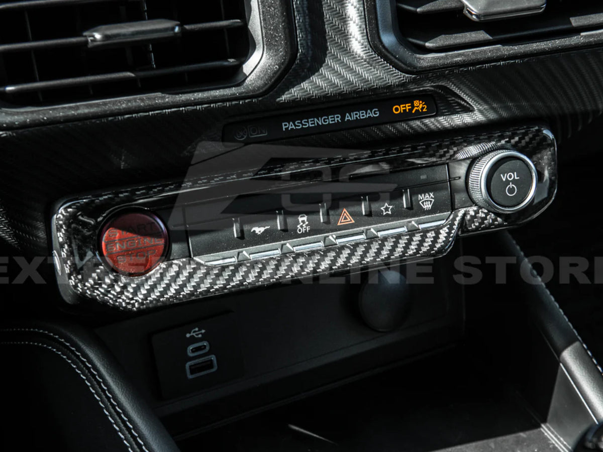 2024-25 Mustang - AC Control Panel Trim Cover - Carbon Fiber