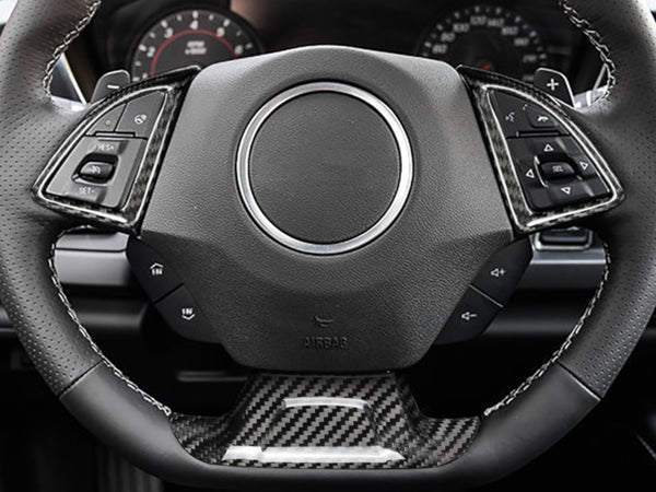 2016-24 Camaro - Steering Wheel Accent Covers - Carbon Fiber