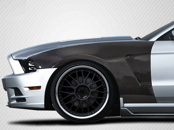 2010-14 Mustang - GT350 V2 Style Front Fenders - Carbon Fiber