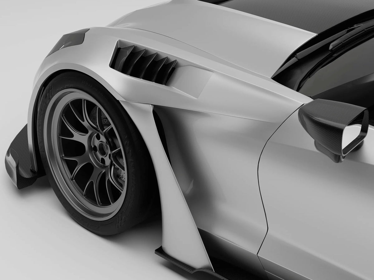 2014-19 Corvette - RevoZport Front Fenders - Carbon Fiber