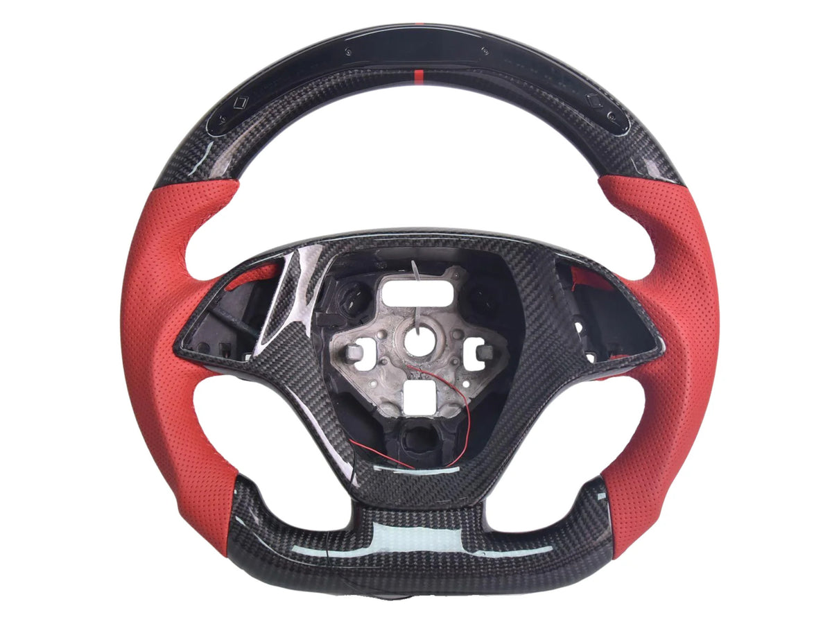 2014-19 Corvette - Steering Wheel Perforated Leather With LED - Carbon Fiber