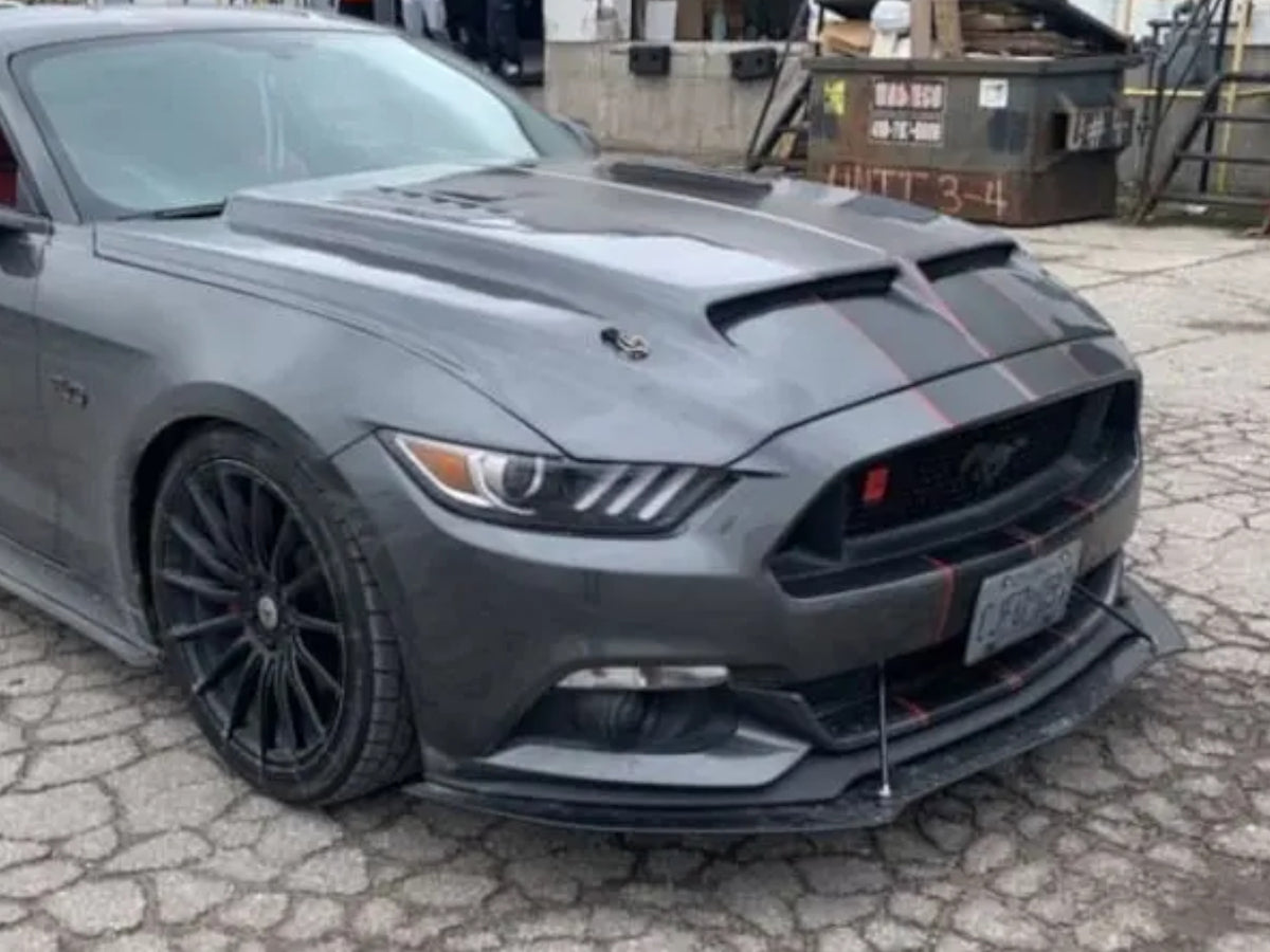 2015-17 Mustang Non Performance Pack - 2PC Front Splitter - Aluminum Composite