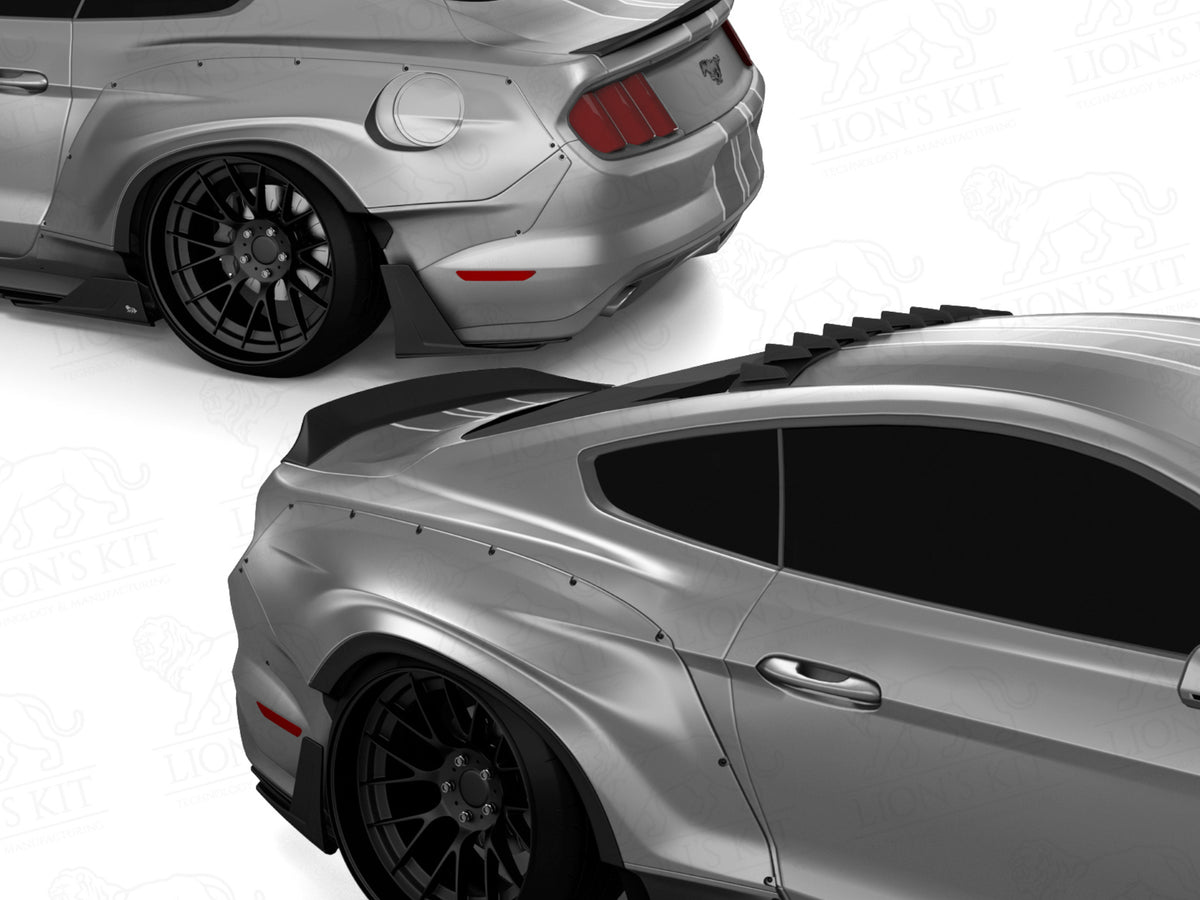2015-23 Mustang - Rear Bumper Side Splitters V1