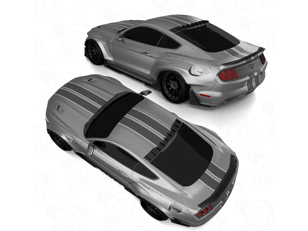 2015-23 Mustang - Rear Bumper Side Splitters V1