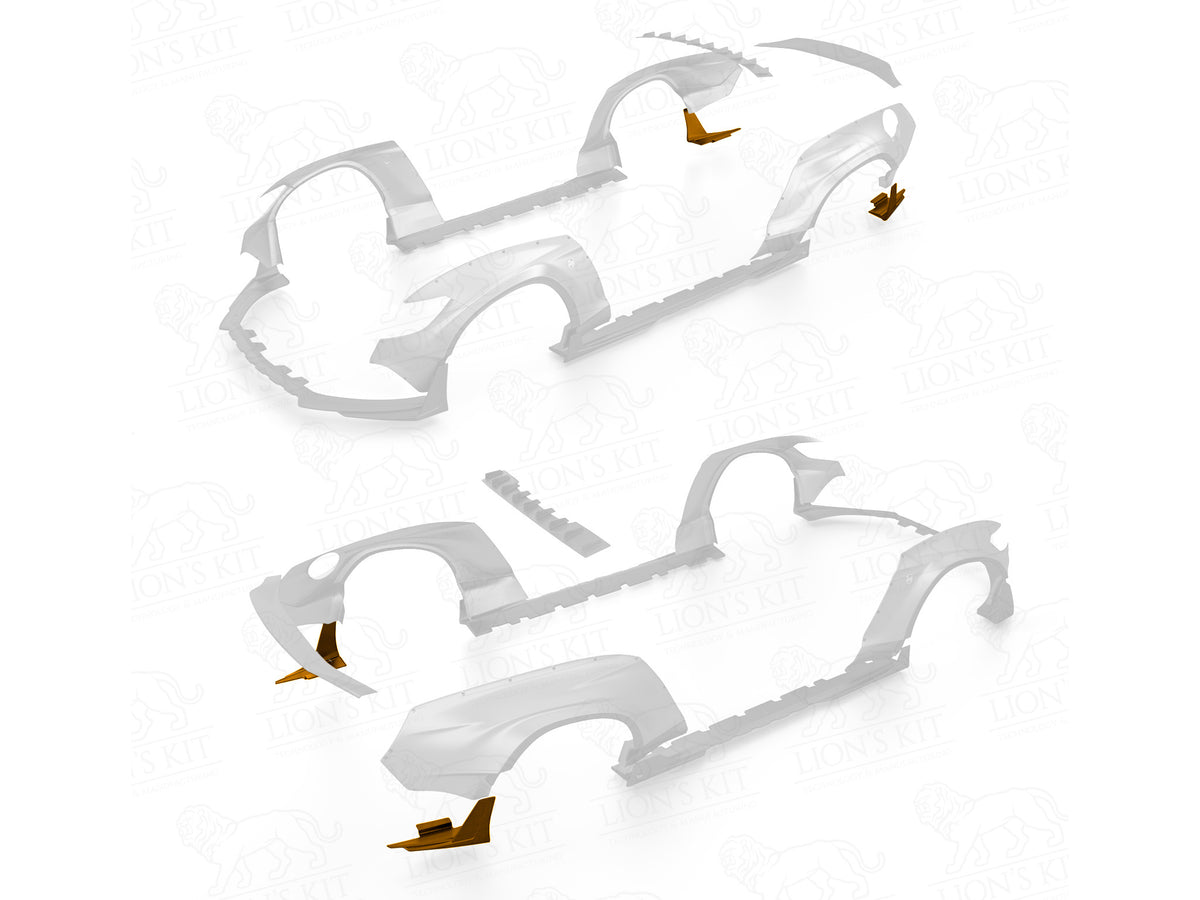 2015-23 Mustang - Rear Bumper Side Splitters V1