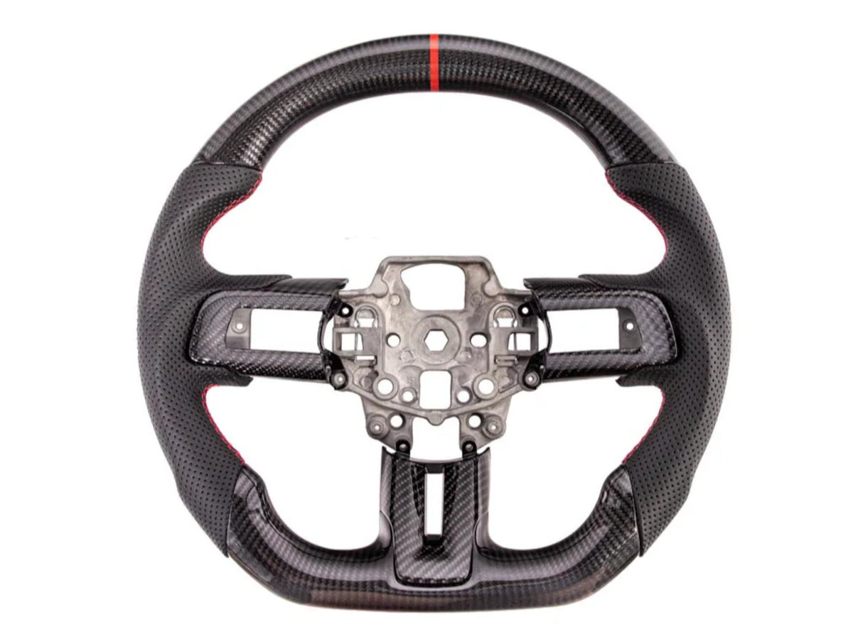 2015-23 Mustang - Steering Wheel Suede/Leather - Carbon Fiber
