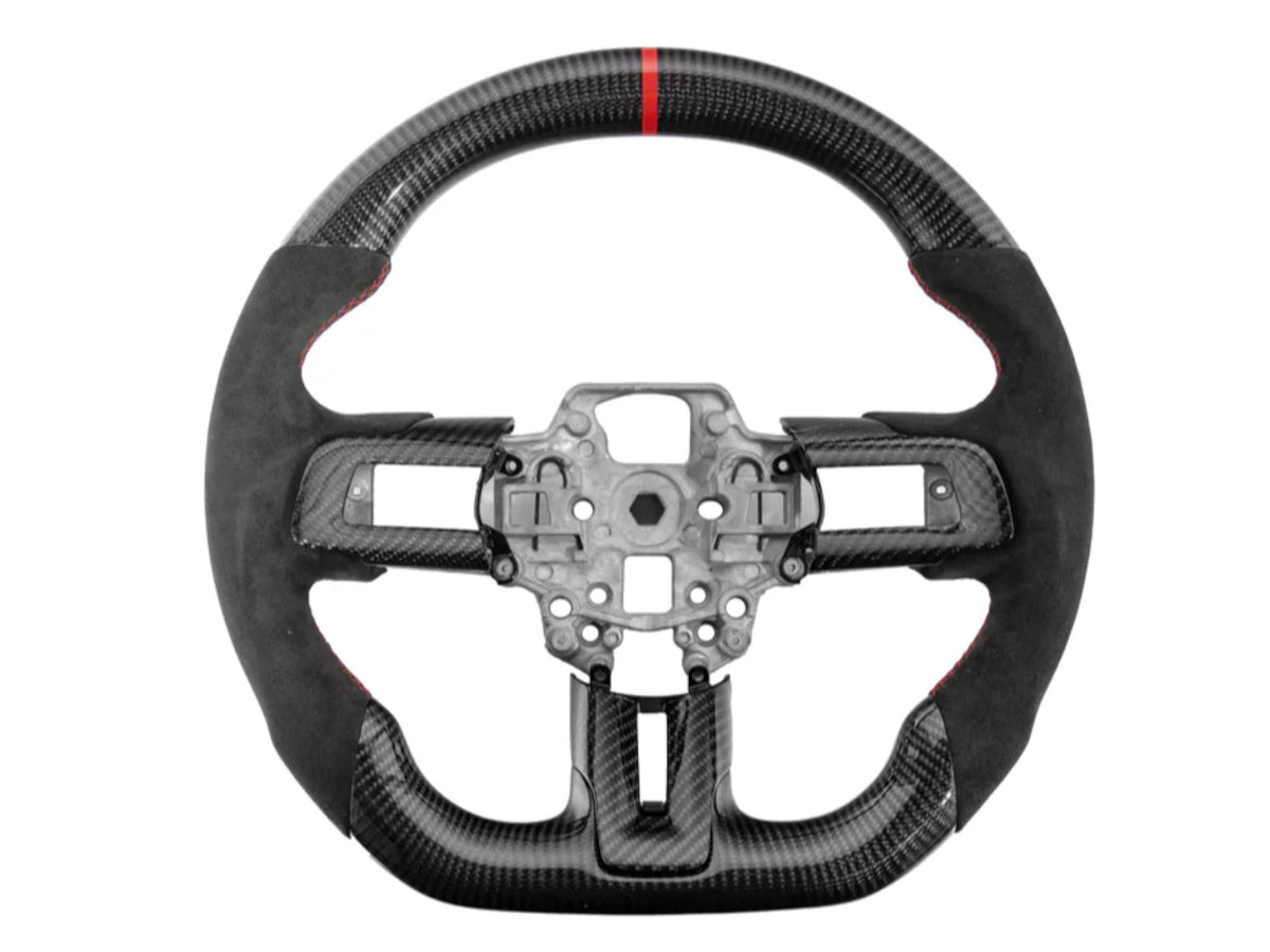 2015-23 Mustang - Steering Wheel Suede/Leather - Carbon Fiber