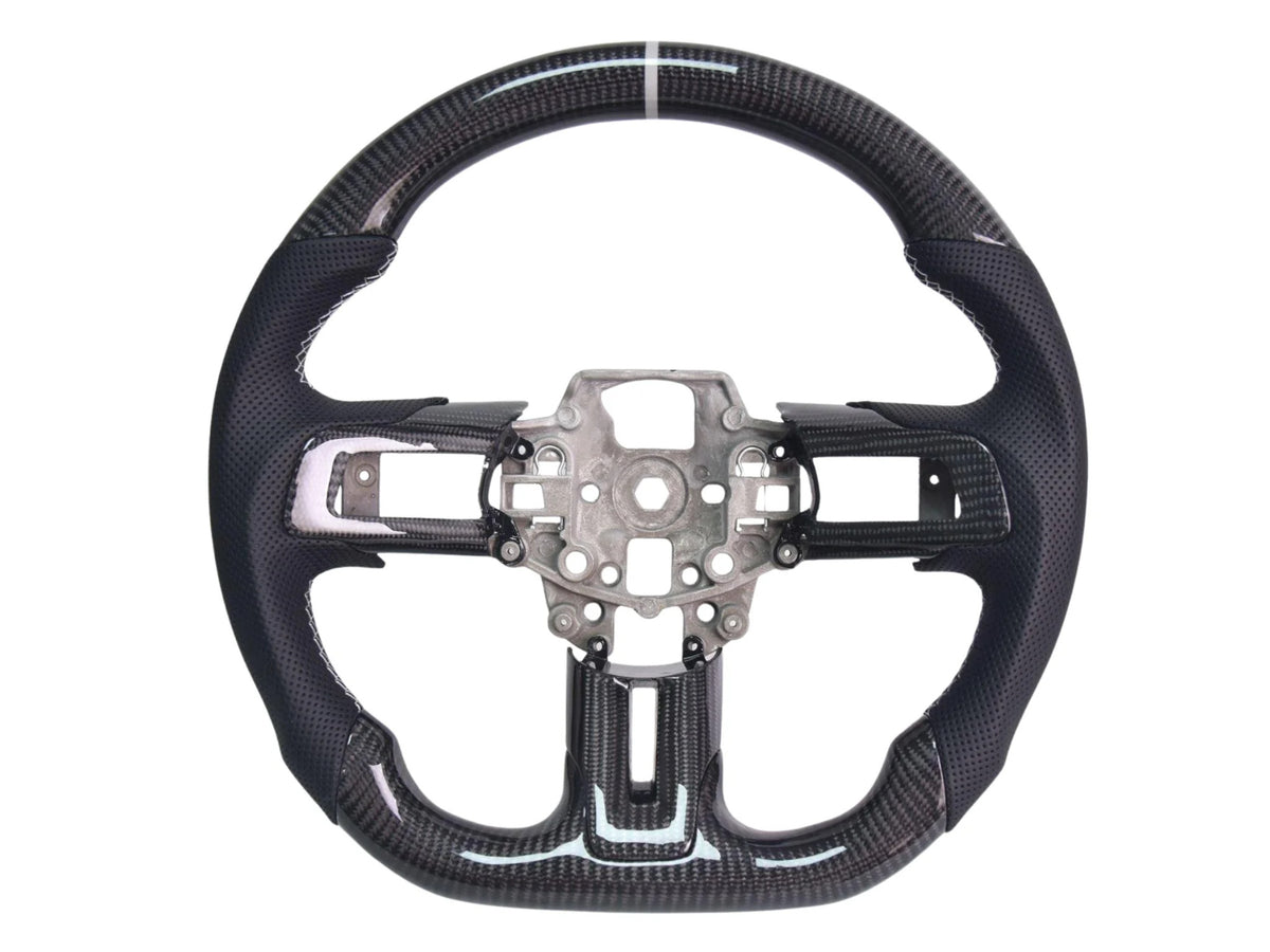 2015-23 Mustang - Steering Wheel Suede/Leather - Carbon Fiber