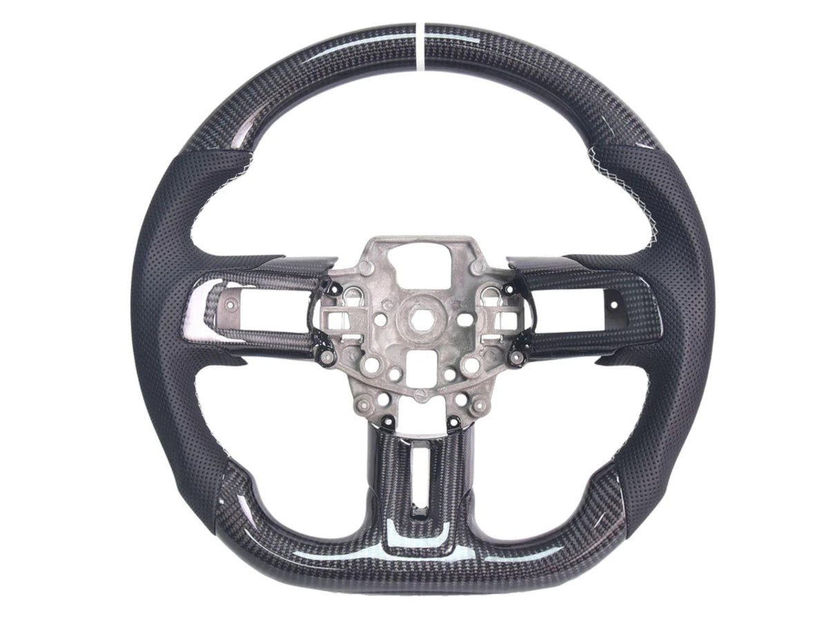 2015-23 Mustang - Steering Wheel Suede/Leather - Carbon Fiber