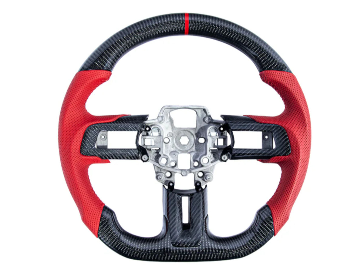 2015-23 Mustang - Steering Wheel Suede/Leather - Carbon Fiber