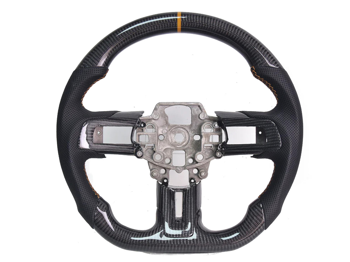 2015-23 Mustang - Steering Wheel Suede/Leather - Carbon Fiber