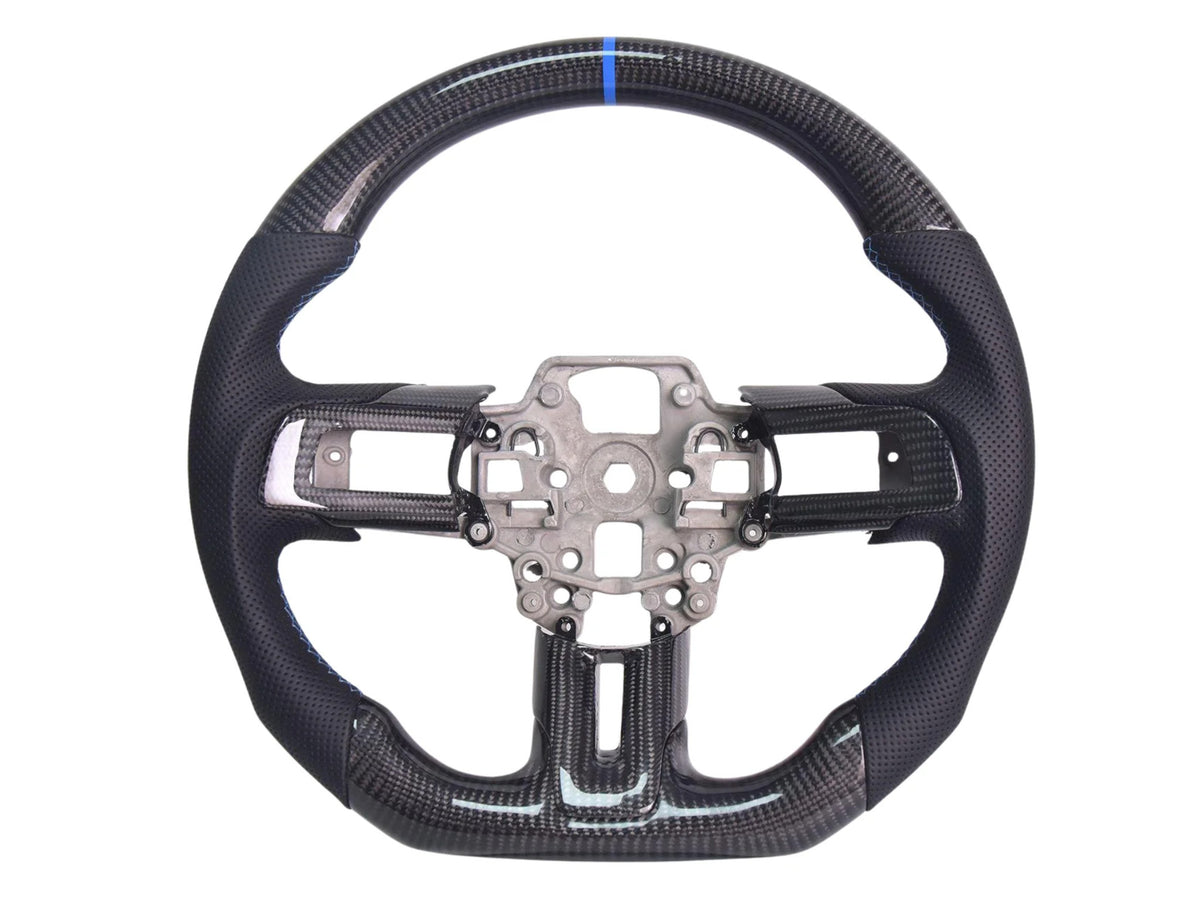 2015-23 Mustang - Steering Wheel Suede/Leather - Carbon Fiber