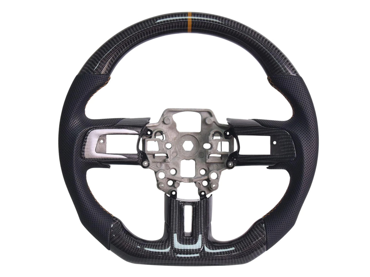 2015-23 Mustang - Steering Wheel Suede/Leather - Carbon Fiber