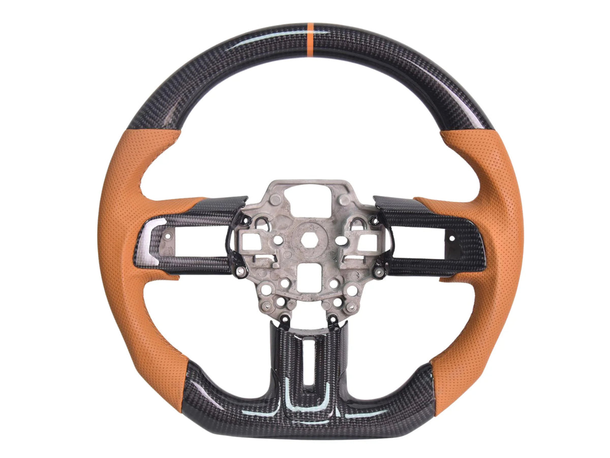 2015-23 Mustang - Steering Wheel Suede/Leather - Carbon Fiber