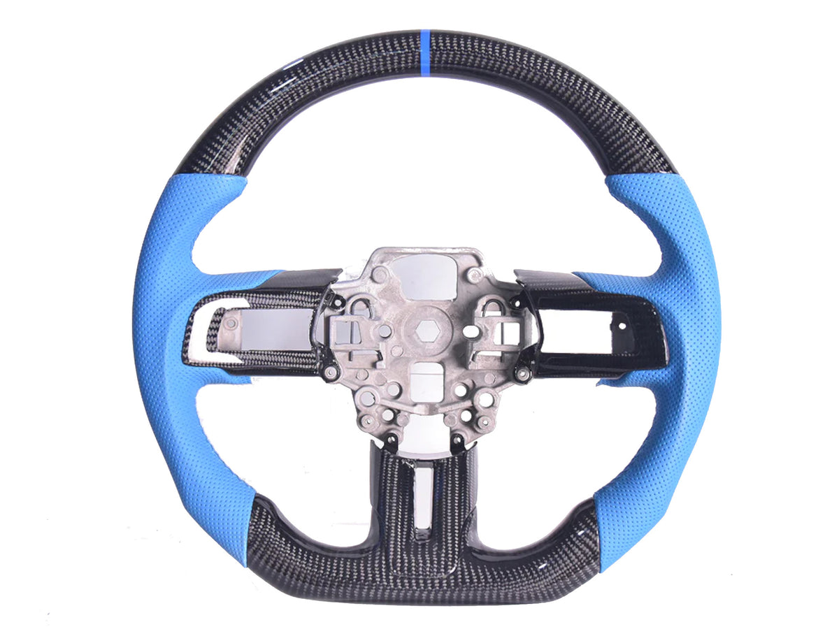 2015-23 Mustang - Steering Wheel Suede/Leather - Carbon Fiber
