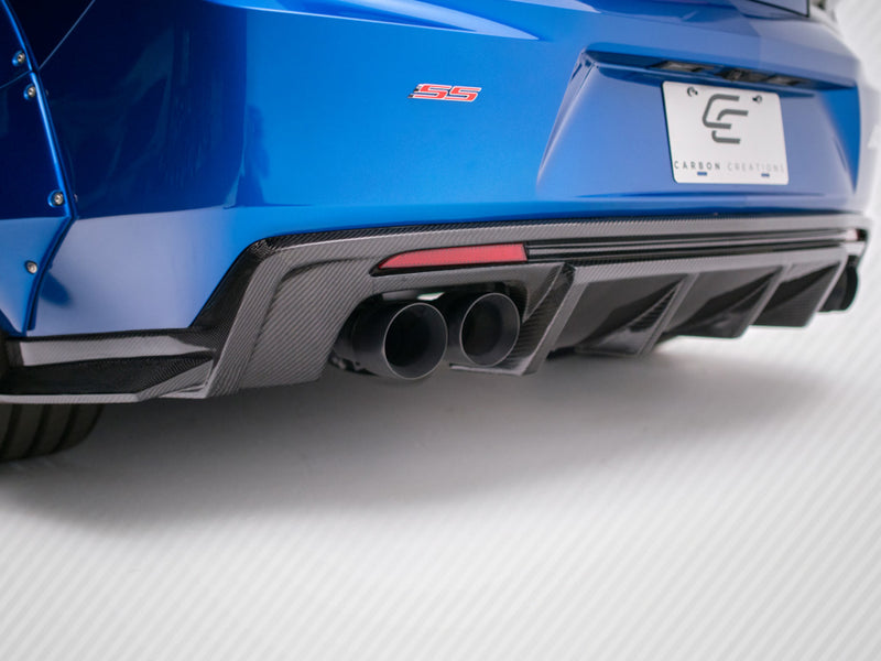 2016-24 Camaro - Grid Rear Valance Diffuser - Carbon Fiber