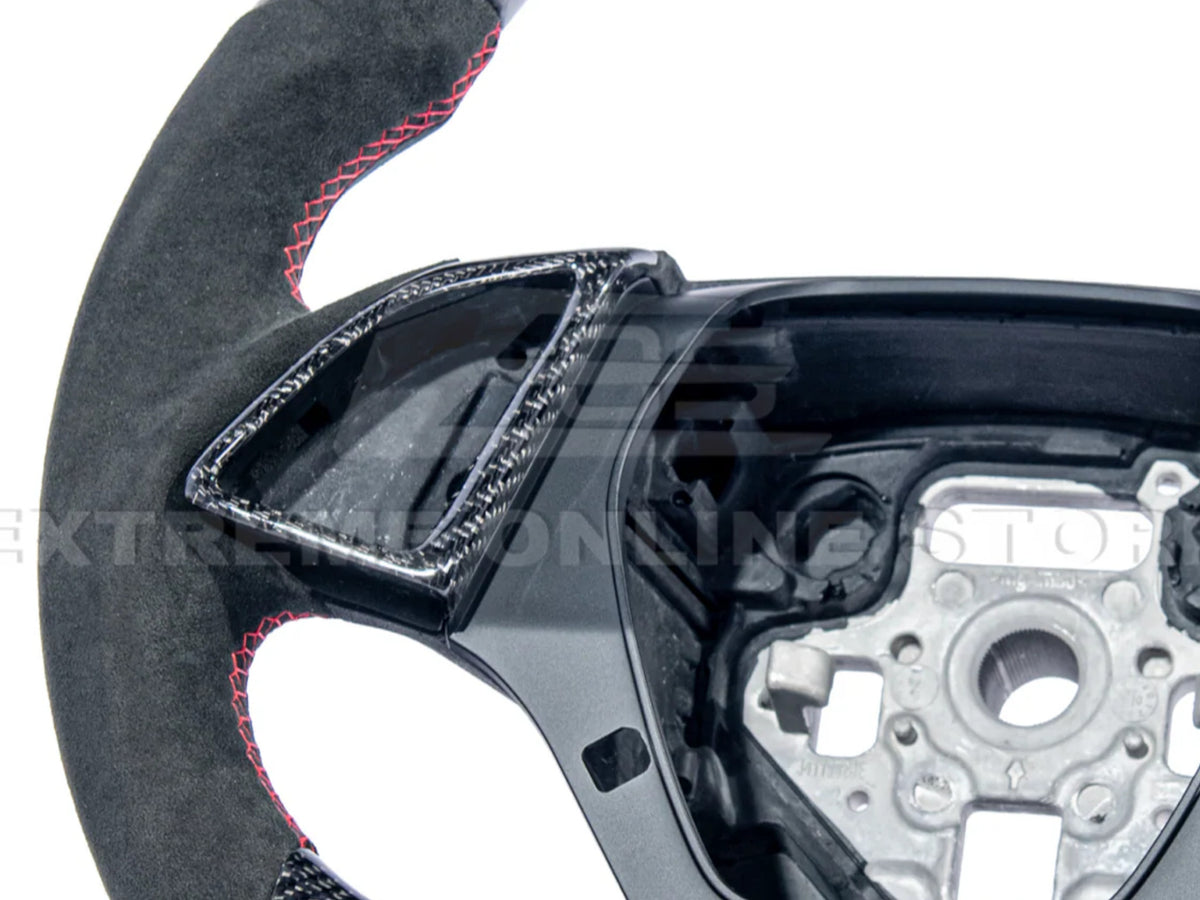 2016-24 Camaro - Steering Wheel Alcantara/Leather - Carbon Fiber