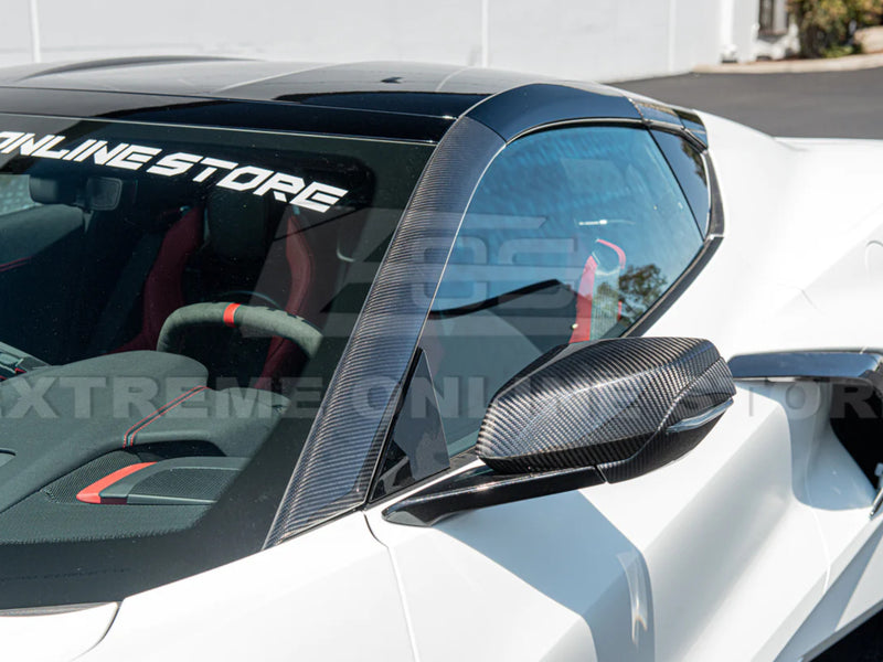 2020-24 Corvette - Windshield Side Pillar Covers - Carbon Fiber