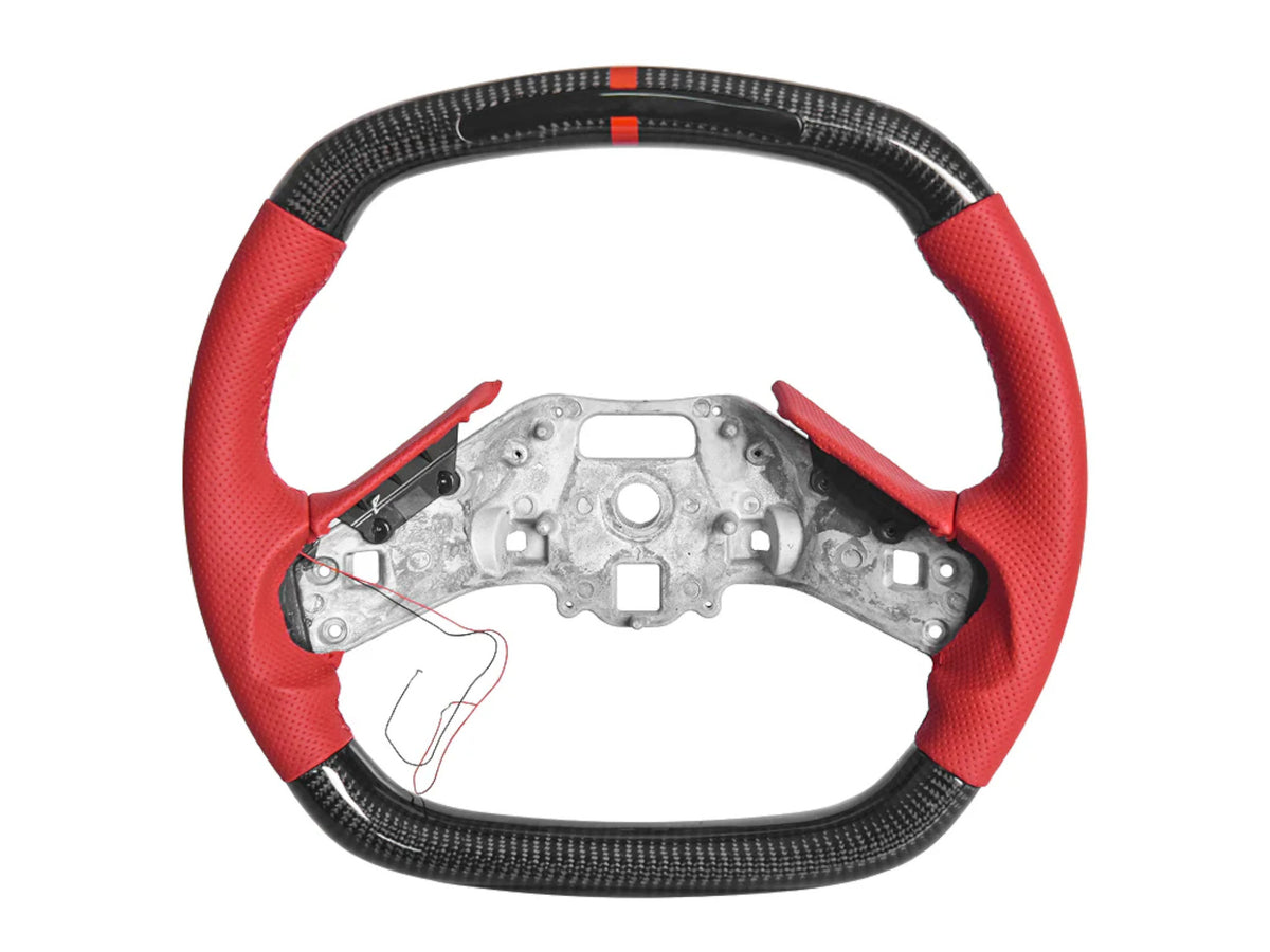 2020-26 Corvette - Steering Wheel Perforated Leather With LED - Carbon Fiber