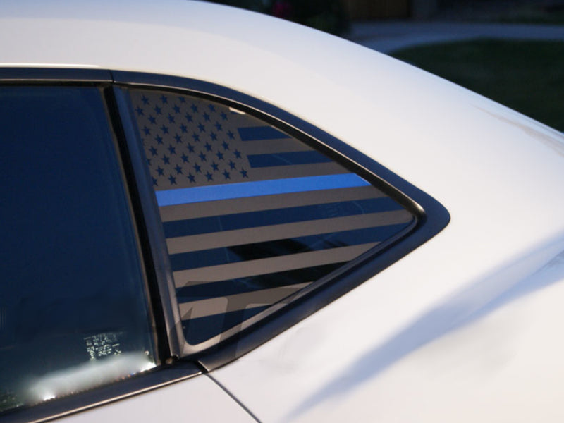 2010-15 Camaro - American Flag With Blue Stripe 1/4 Window Decal