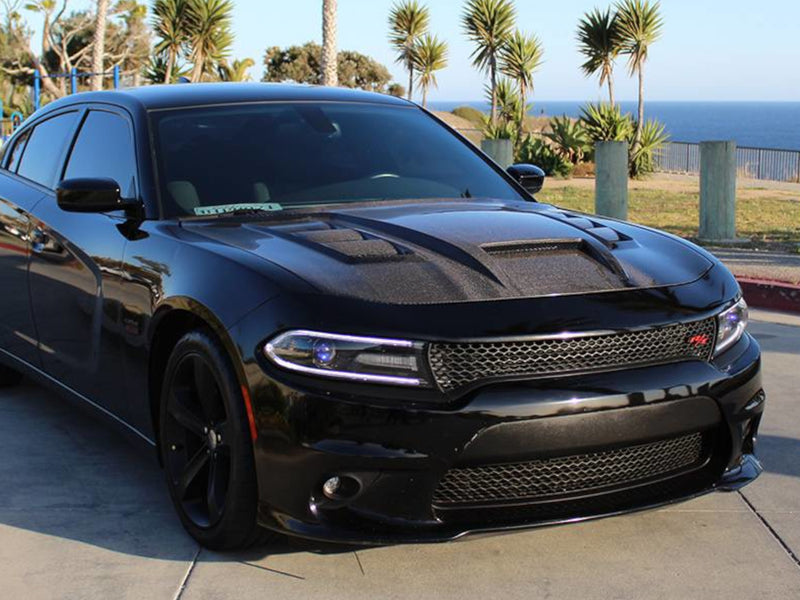 2015-23 Charger - Terminator Style Hood - Carbon Fiber