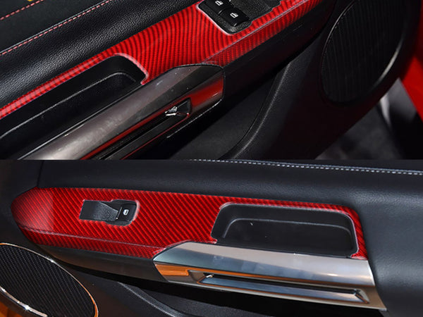 2015-23 Mustang - Door Armrest Panel Overlay - Carbon Fiber