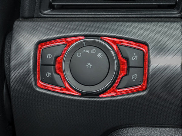 2015-23 Mustang - Headlight Switch Frame Overlay - Carbon Fiber