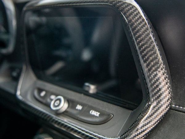 2016-24 Camaro - Multimedia Console Frame Overlay - Carbon Fiber