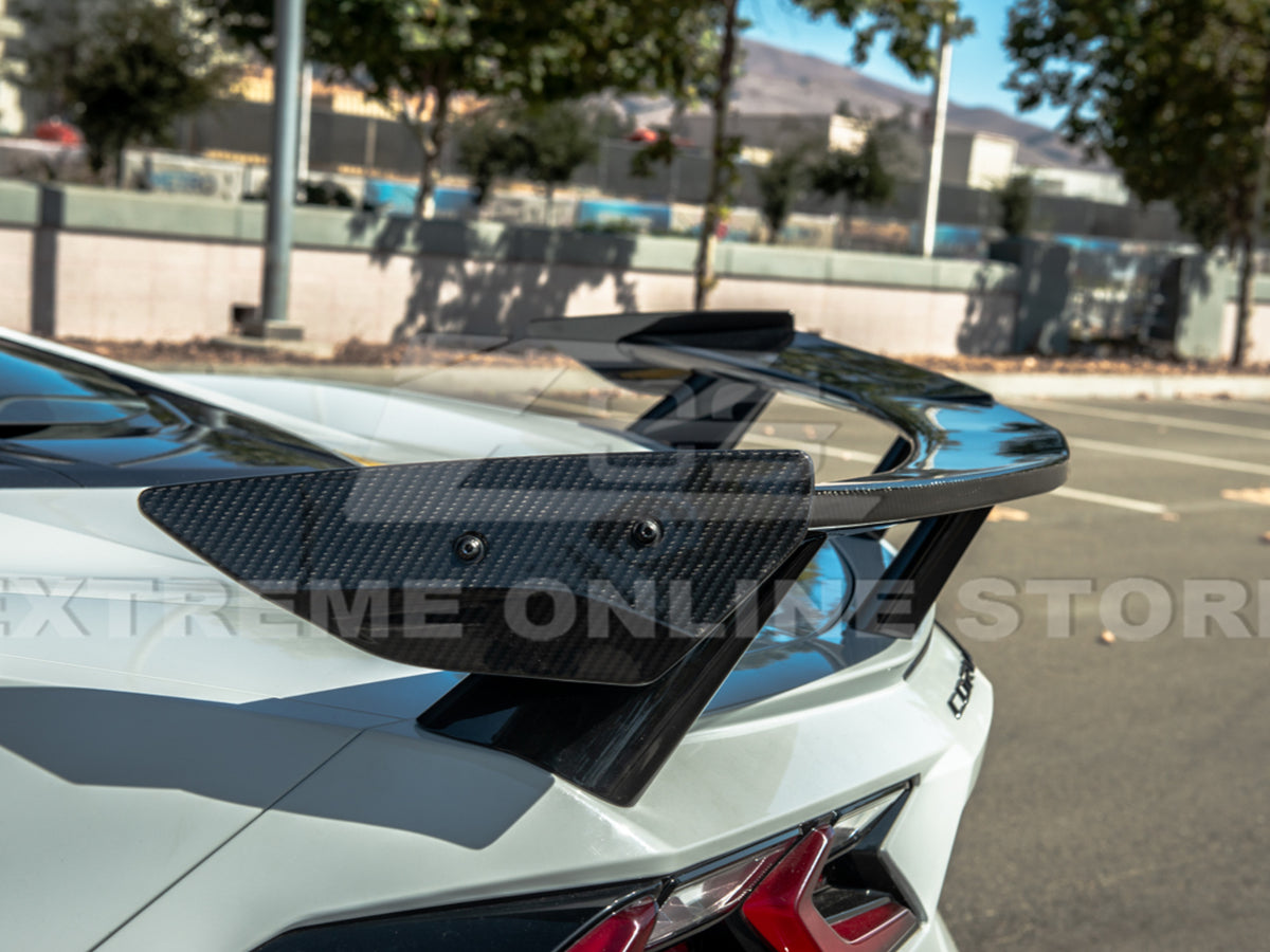 2020-24 Corvette - High Wing Spoiler With Wicker Bill - Carbon Fiber