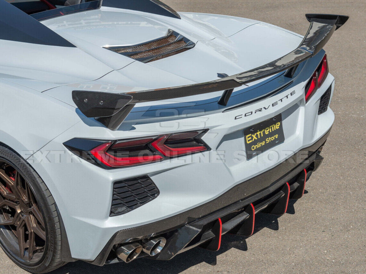 2020-24 Corvette - High Wing Spoiler With Wicker Bill - Carbon Fiber