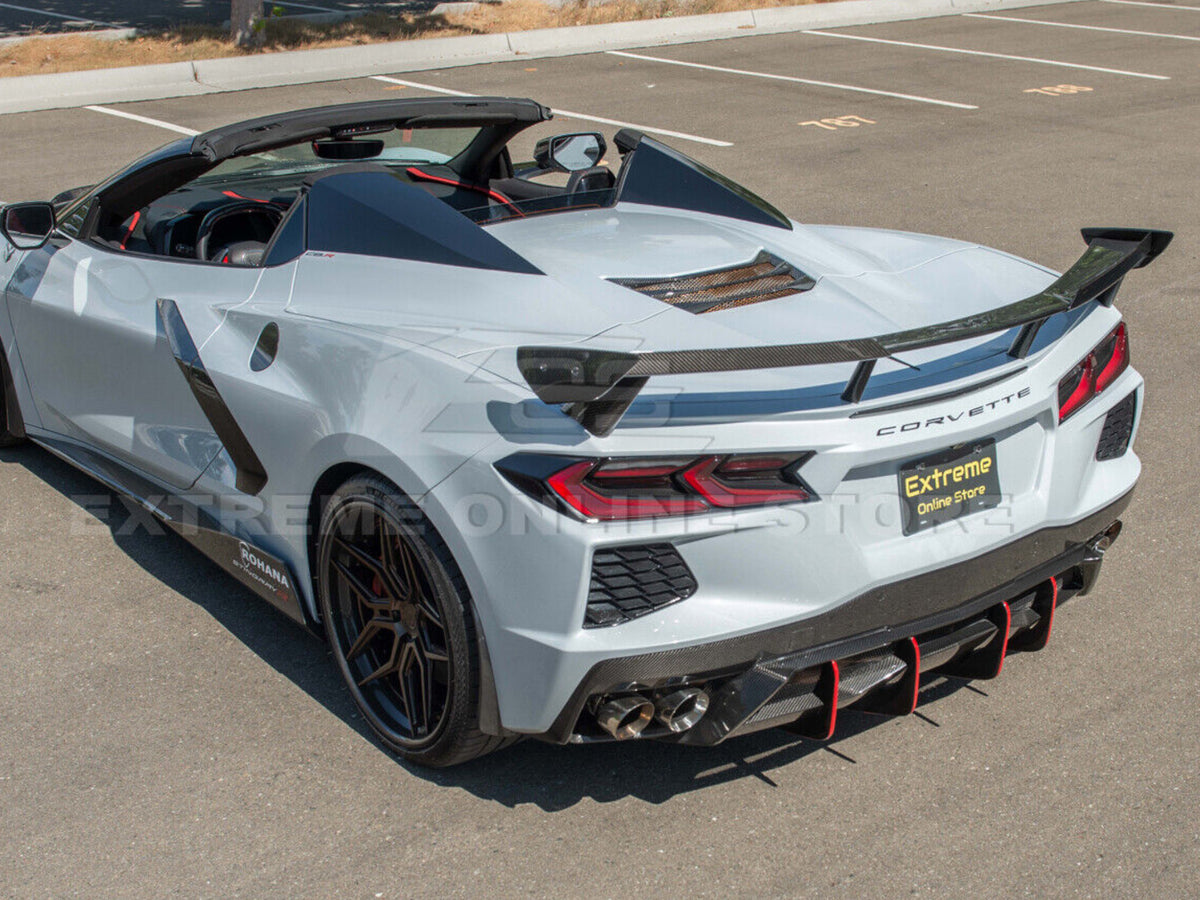2020-24 Corvette - High Wing Spoiler With Wicker Bill - Carbon Fiber