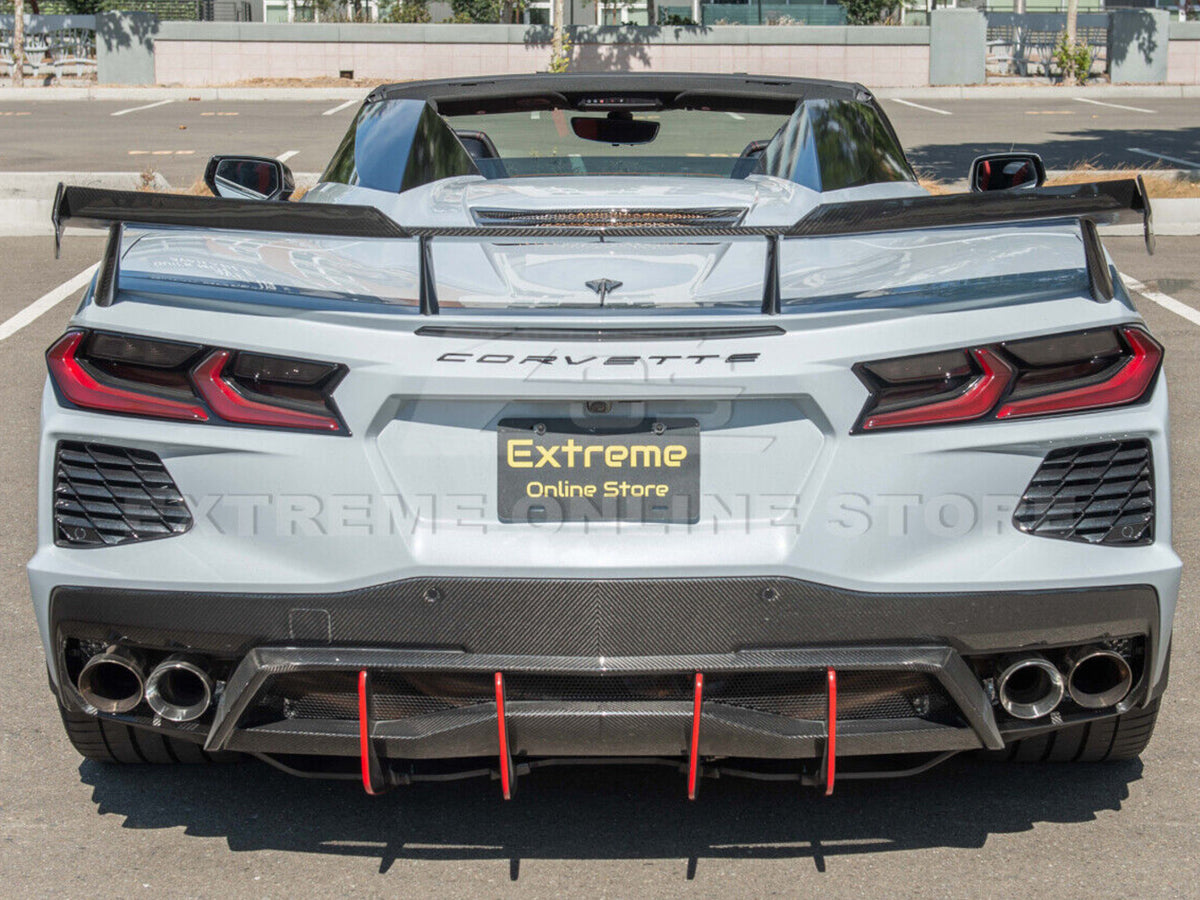 2020-24 Corvette - High Wing Spoiler With Wicker Bill - Carbon Fiber