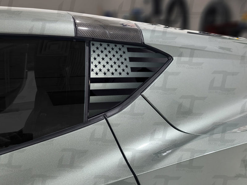 2020-24 Corvette - American Flag 1/4 Window Decal