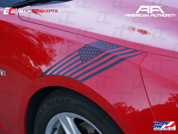 2016-24 Camaro - American Flag Front Fender Hash Stripe Decal Kit