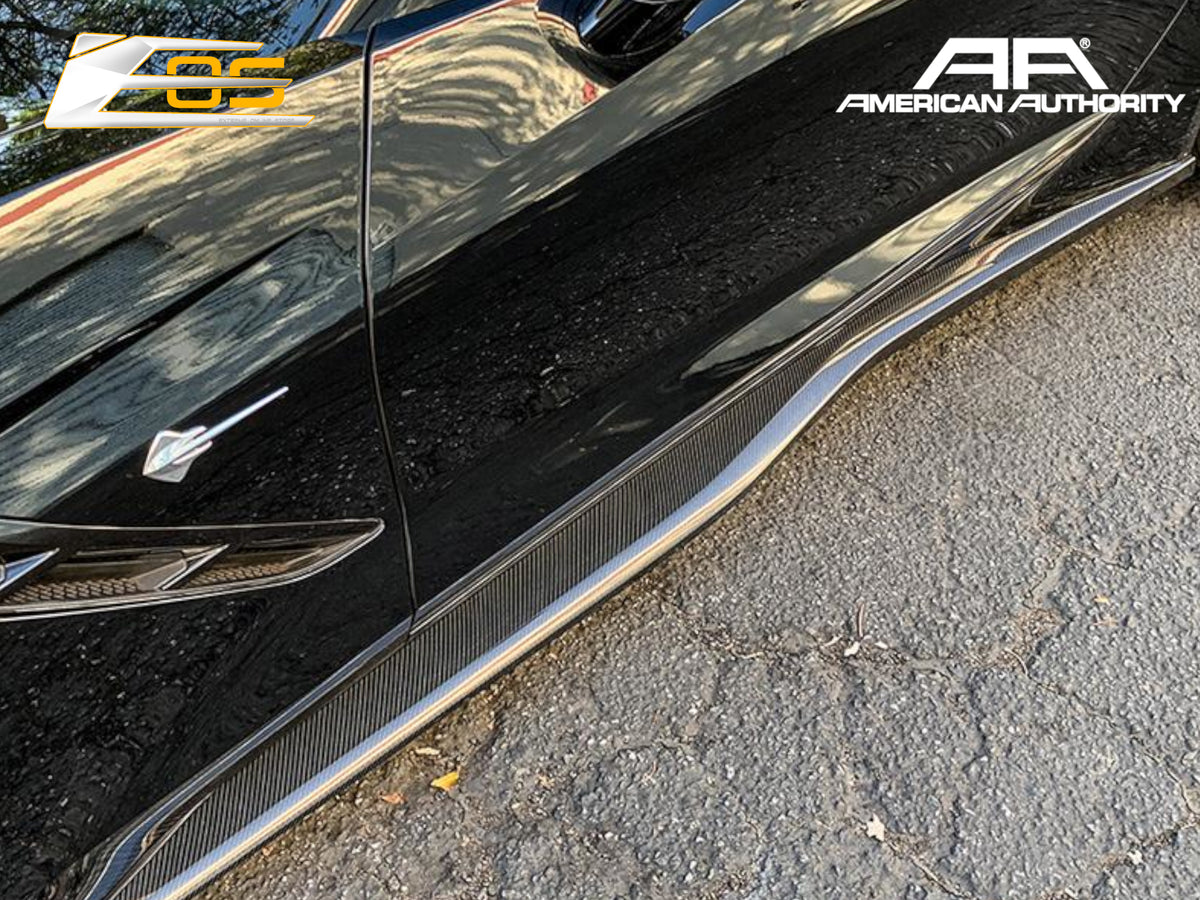 2014-19 Corvette - Z06 Style Side Skirts - Carbon Fiber