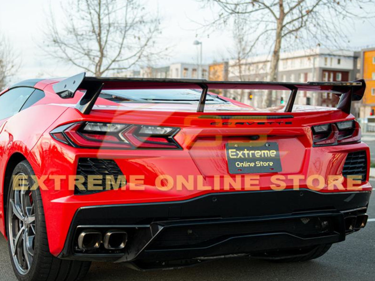 2020-24 Corvette - High Wing Spoiler With Wicker Bill - Carbon Fiber