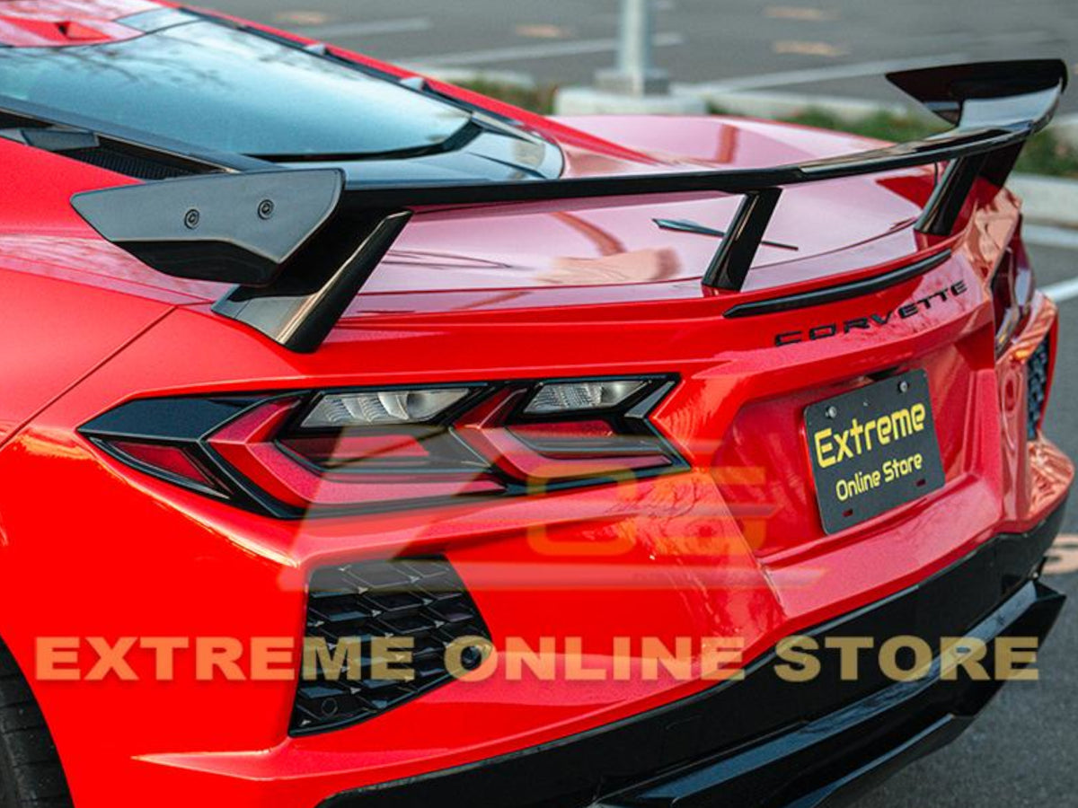 2020-24 Corvette - High Wing Spoiler With Wicker Bill - Carbon Fiber