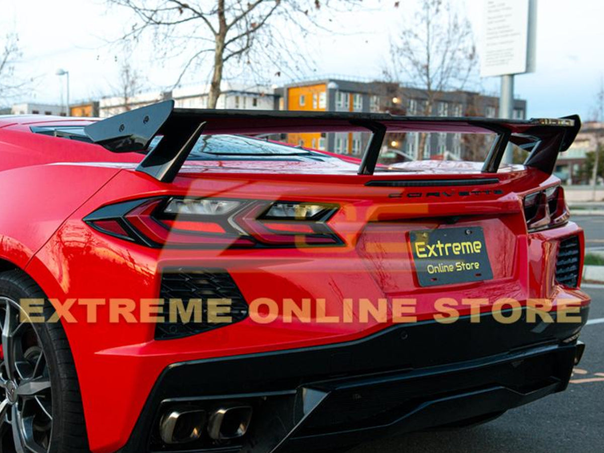 2020-24 Corvette - High Wing Spoiler With Wicker Bill - Carbon Fiber