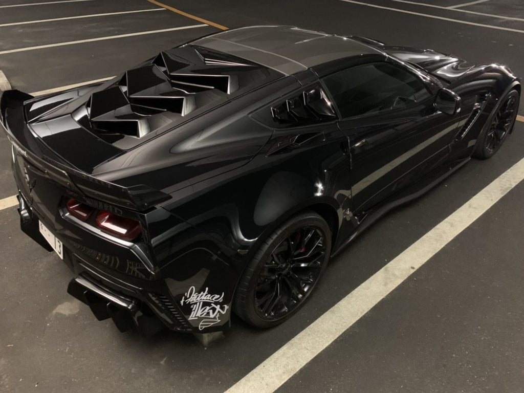 Corvette rear shop window louvers