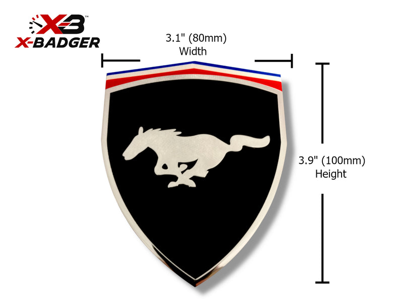 2005-23 Mustang - Ferrari Style Badge - Aluminum - Black